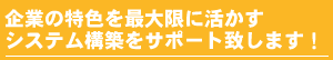 企業の特色を最大限に活かすシステム構築をサポート致します!